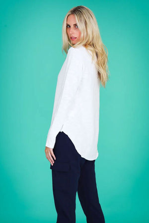 3RD STORY Portsea Tee - White Long Sleeve Tee - Zabecca Living