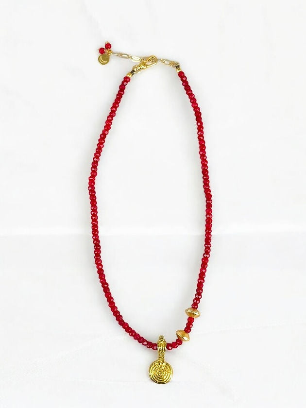 CHANDRA COLLECTIONS Farrah Red Onyx Necklace