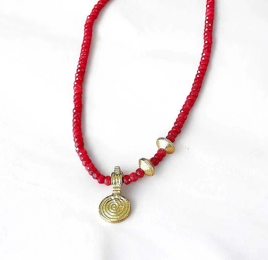 CHANDRA COLLECTIONS Farrah Red Onyx Necklace