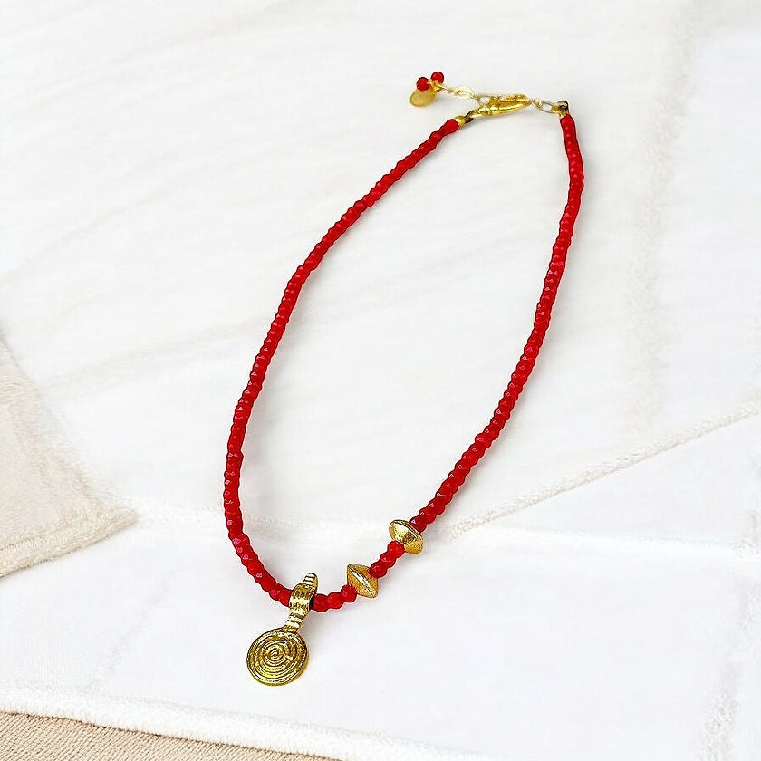 CHANDRA COLLECTIONS Farrah Red Onyx Necklace