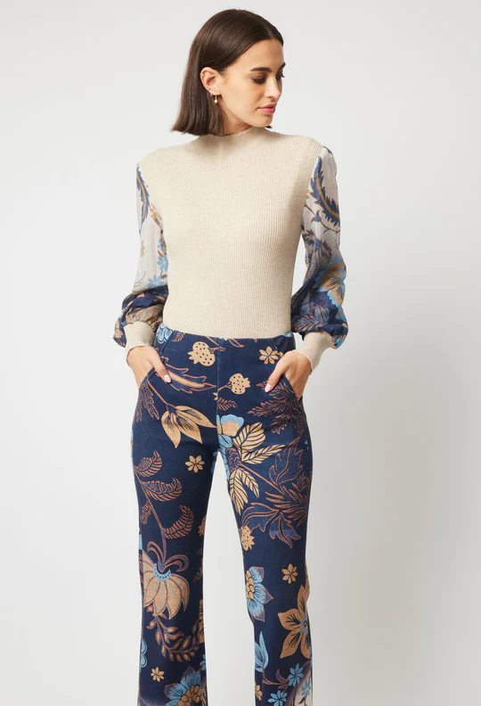 ONCE WAS Getty Ponte Pant - Lotus Flower