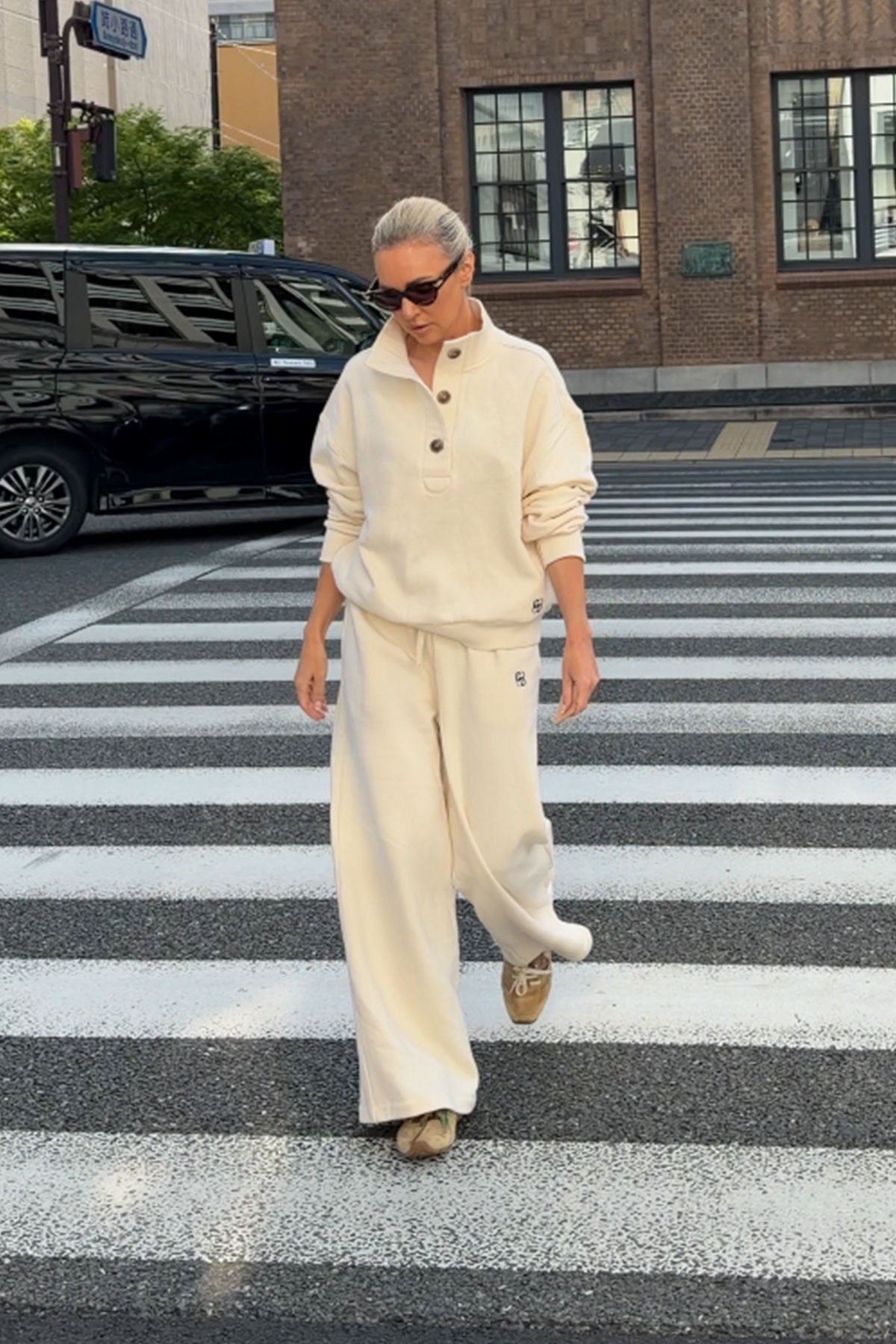 CERES LIFE Ivy Wide Leg Trackpant - Marshmallow