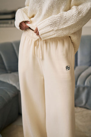 CERES LIFE Ivy Wide Leg Trackpant - Marshmallow