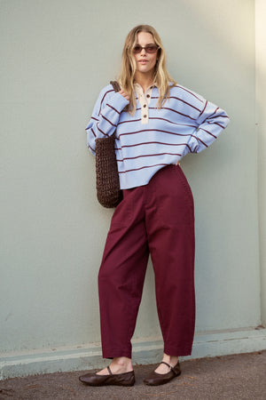 CERES LIFE Jessa Rugby Knit - Sky Blue Stripe