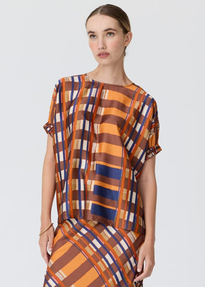 POL Lattice Top - Amber Check