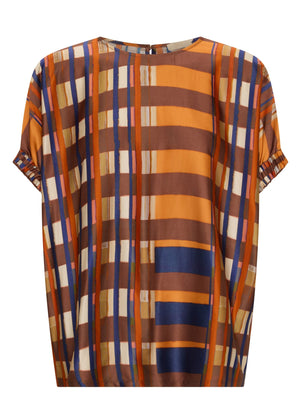POL Lattice Top - Amber Check