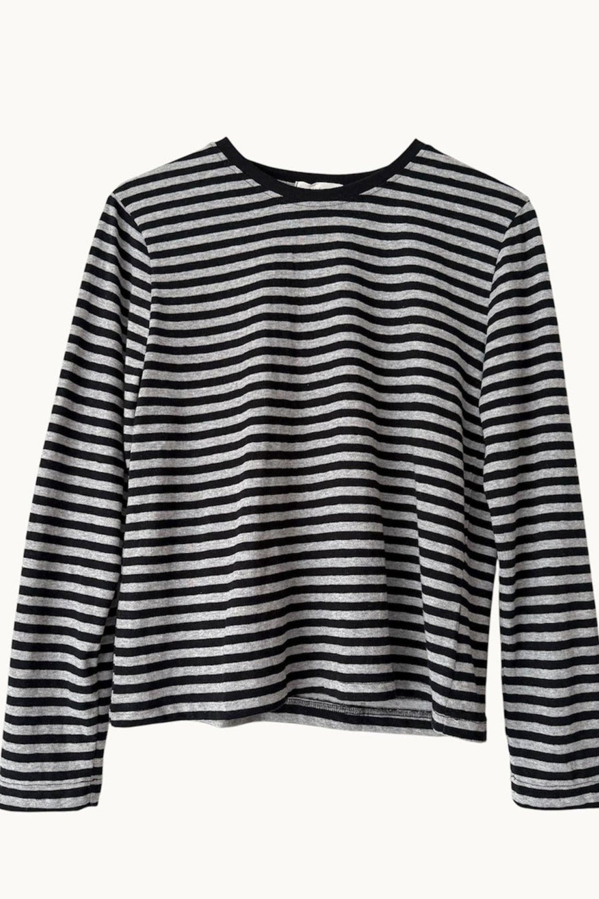 LITTLE LIES Athena Stripe Long Sleeve - Black/Grey Marle