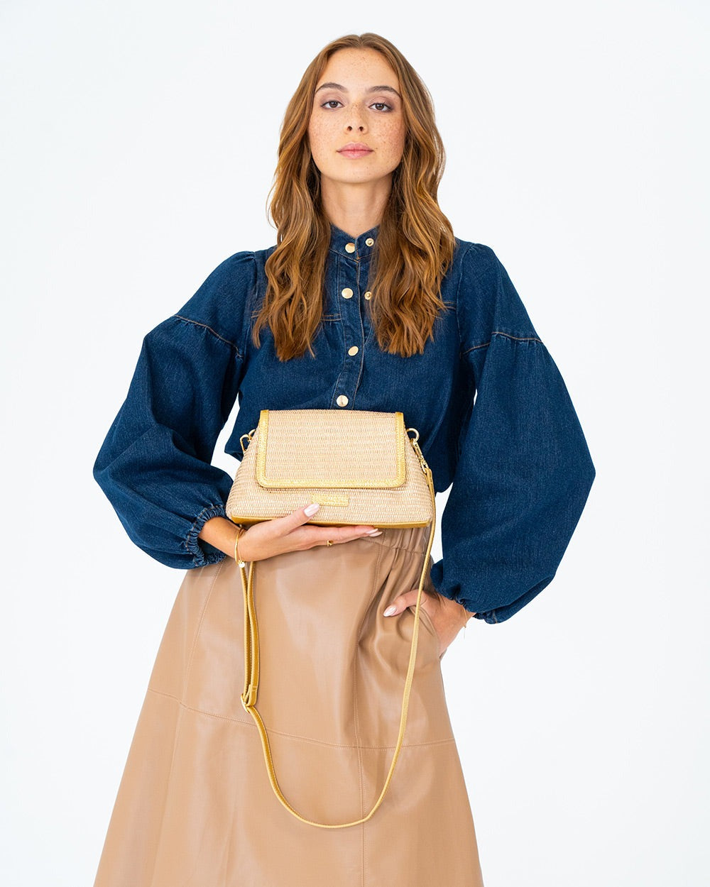 ELMS + KING Lugano Crossbody - Gold Weave