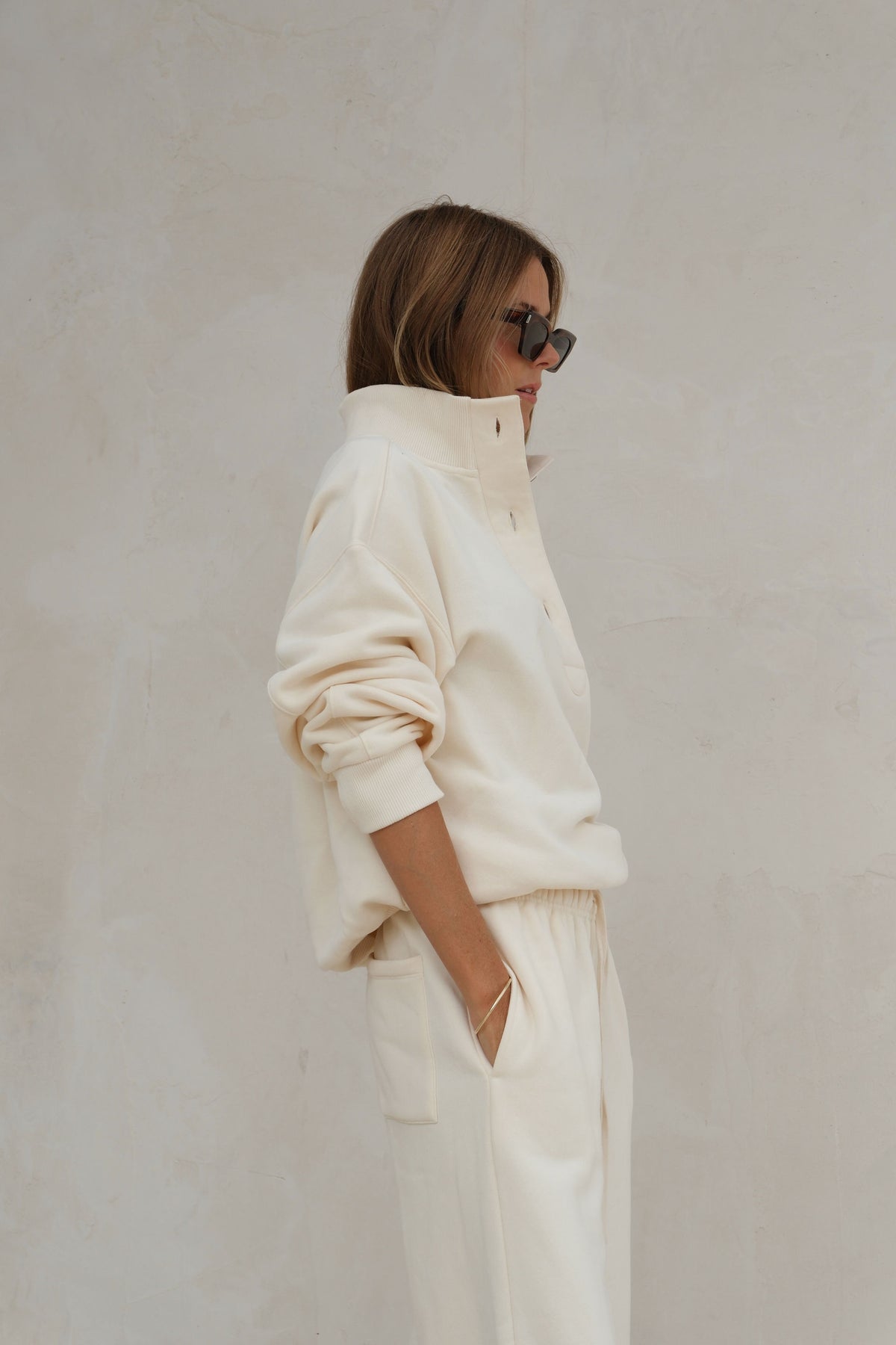 CERES LIFE Marli Button Sweat - Marshmallow