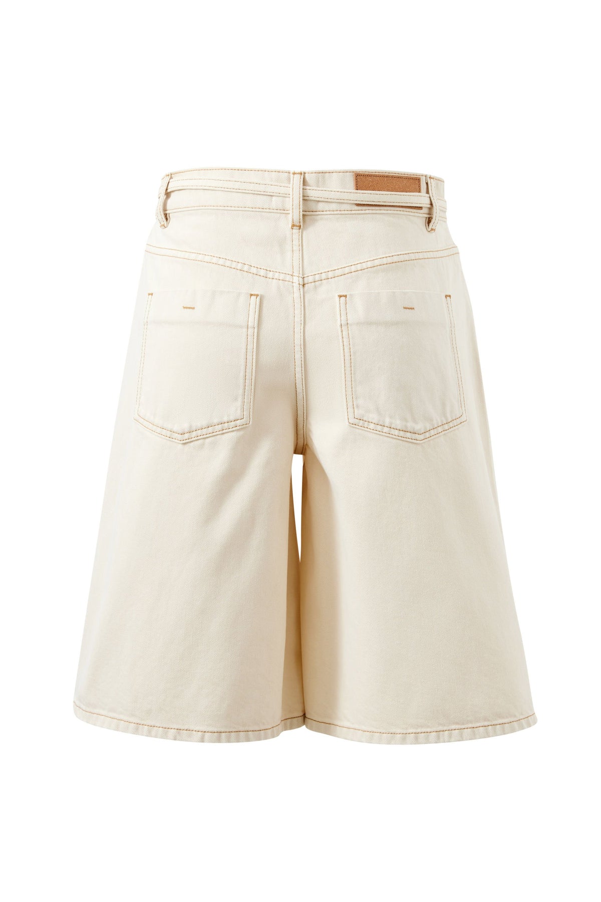 CERES LIFE Olive Belted Denim Short - Fresh Sand