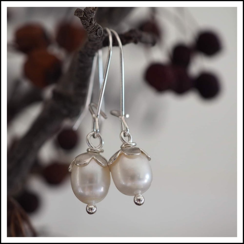 PAIRD Petal & Pearl Kidney Wires - Silver