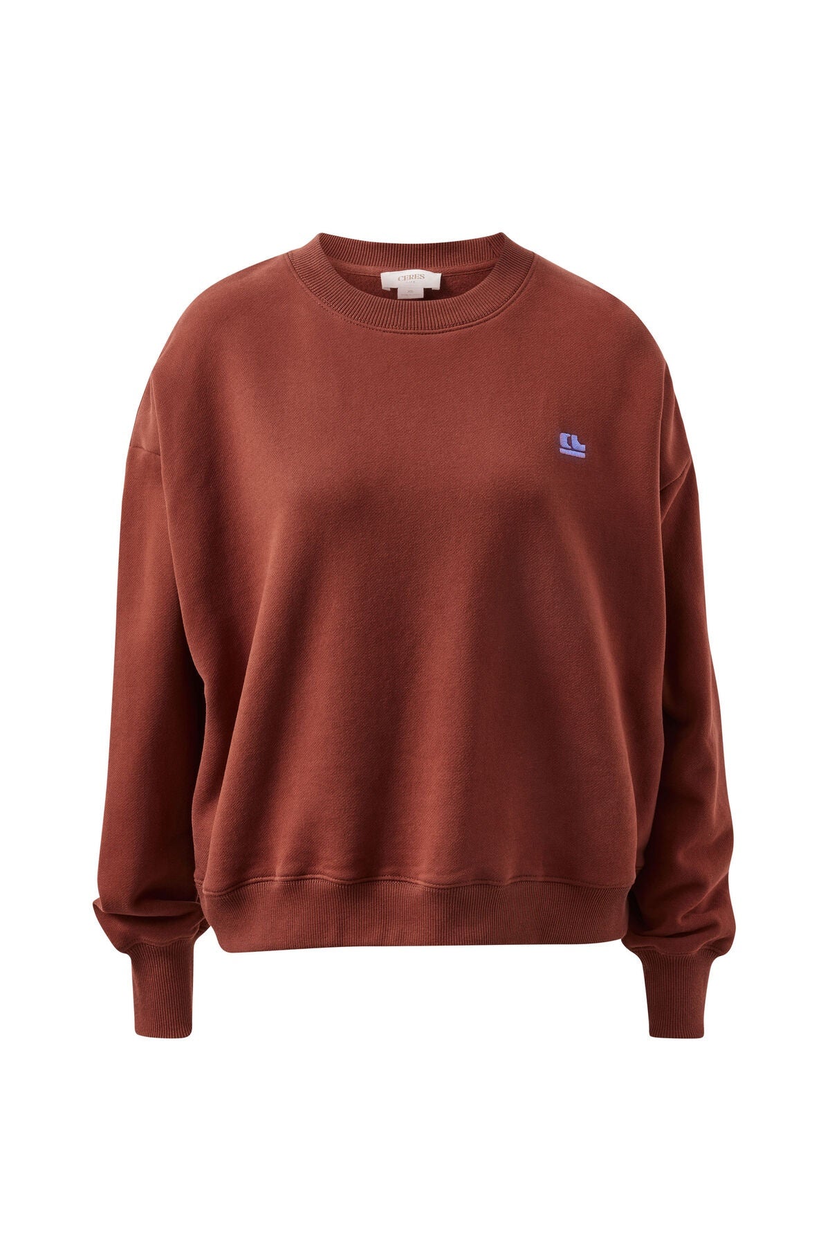 CERES LIFE Quinn Slouchy Crew - Burnt Toffee
