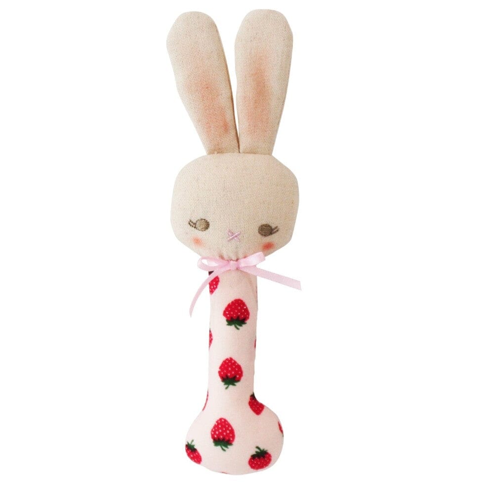 ALIMROSE Baby Bunny Stick Rattle - Strawberry BABY (0-12 Mths) - Zabecca Living