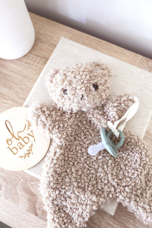 ALIMROSE Charli Bear Paci Comforter - Oatmeal BABY (0-12 Mths) - Zabecca Living