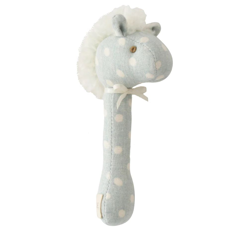 ALIMROSE Horse Stick Rattle - Duck Egg Blue BABY (0-12 Mths) - Zabecca Living