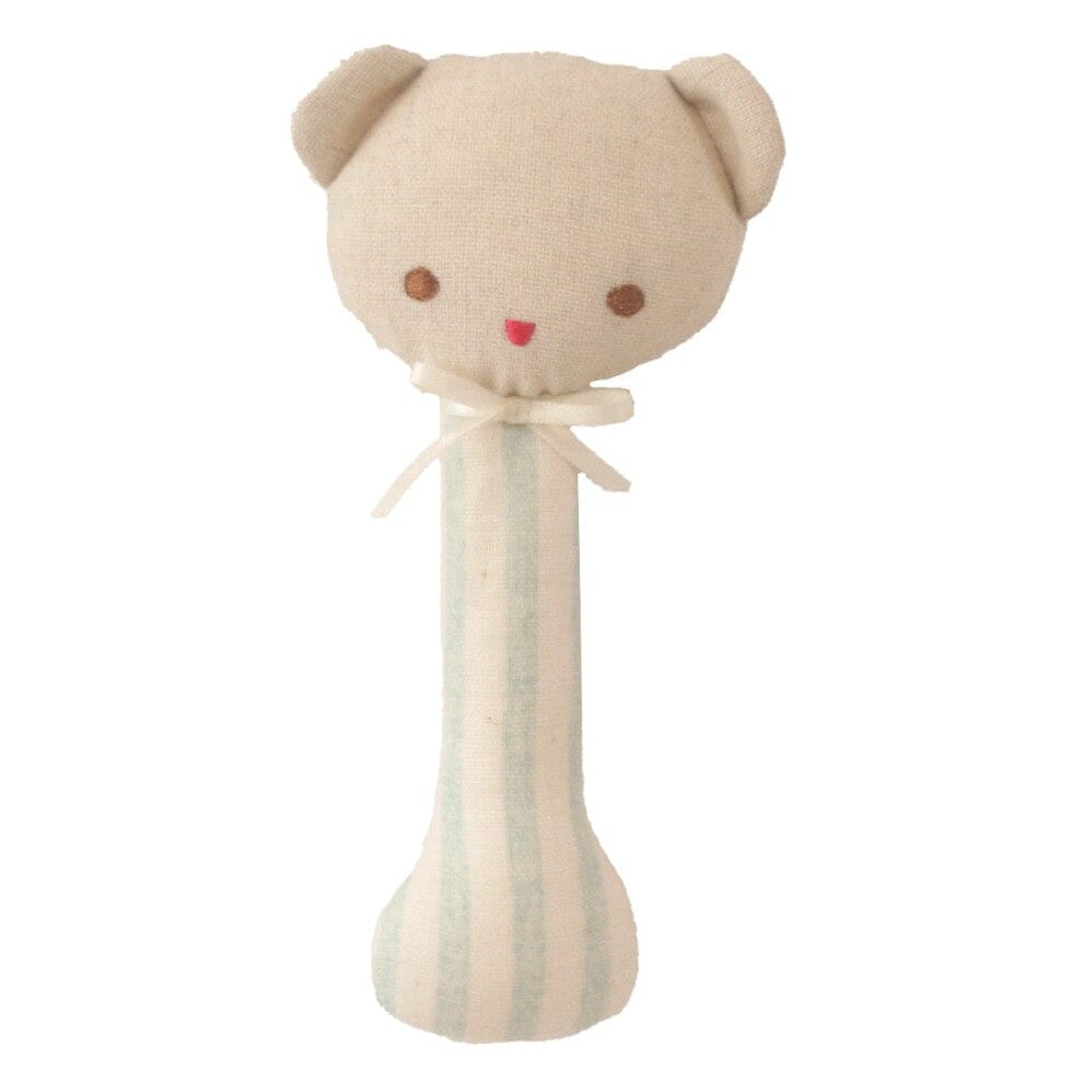 ALIMROSE Ted Stick Rattle - Sage Stripe BABY (0-12 Mths) - Zabecca Living