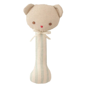 ALIMROSE Ted Stick Rattle - Sage Stripe BABY (0-12 Mths) - Zabecca Living