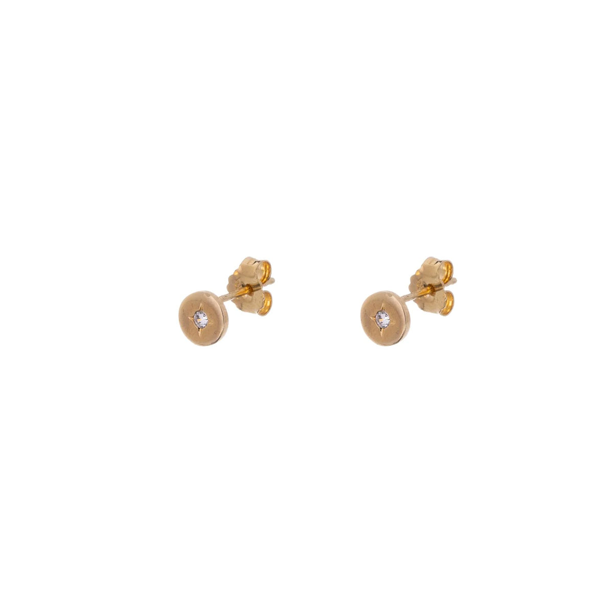 ALISIA Gold Stud Earrings - Halo Earrings - Zabecca Living