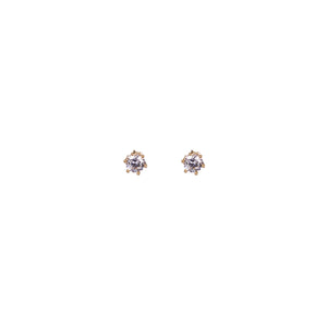 ALISIA Gold Stud Earrings - Solitaire Earrings - Zabecca Living