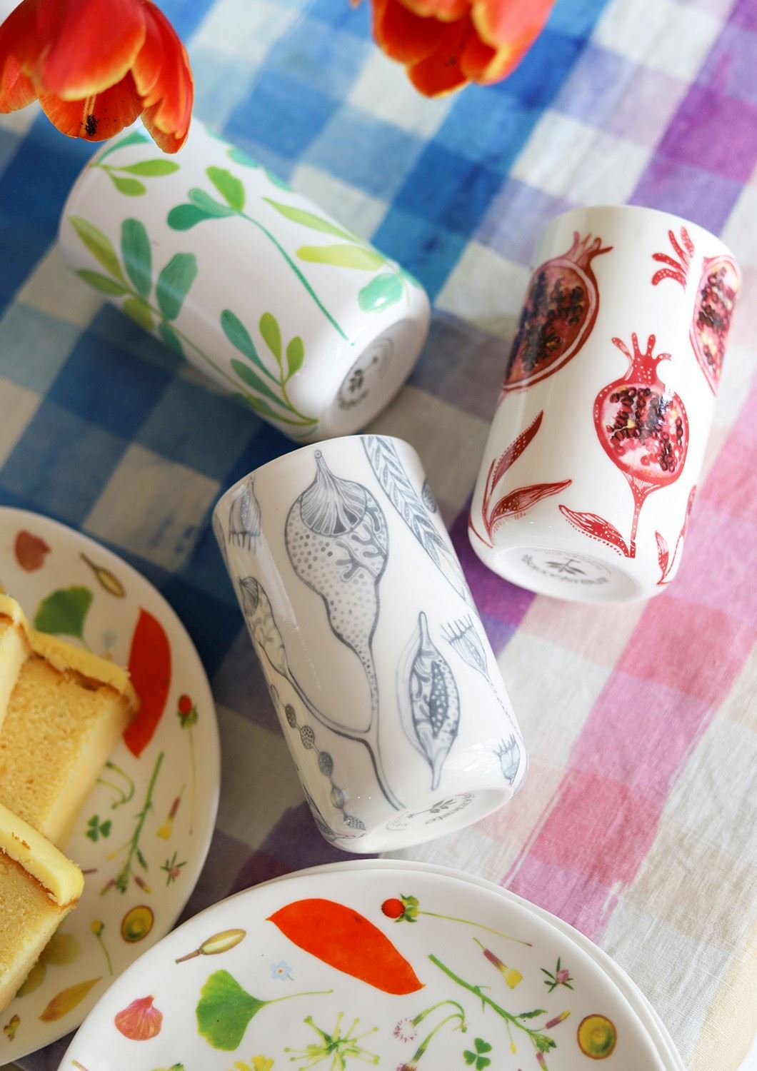 ANGUS & CELESTE Ceramic Tumblers Two Set - Green Zamia COFFEE, TEA & DRINKS - Zabecca Living