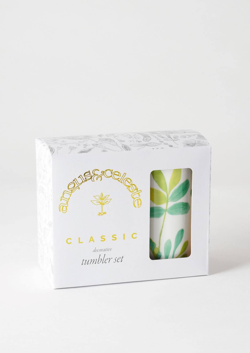 ANGUS & CELESTE Ceramic Tumblers Two Set - Green Zamia COFFEE, TEA & DRINKS - Zabecca Living