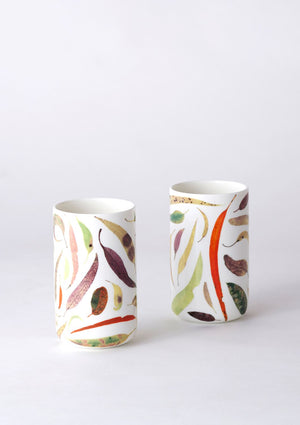 ANGUS & CELESTE Ceramic Tumblers Two Set - Wattle Blossom COFFEE, TEA & DRINKS - Zabecca Living