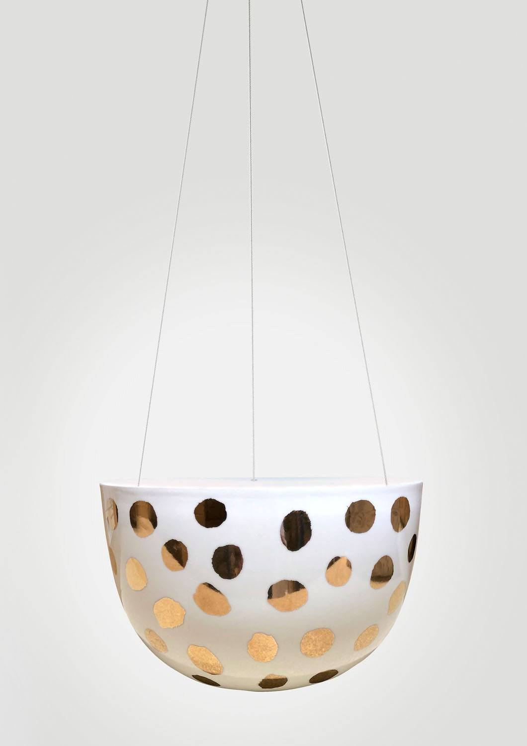 ANGUS & CELESTE Decorative Hanging Planter - Gold Spot POT - Zabecca Living