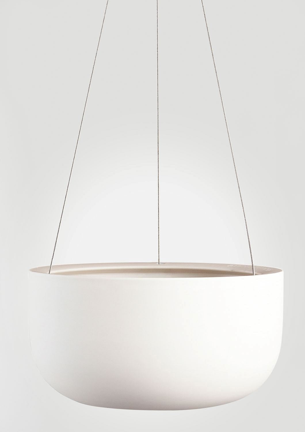 ANGUS & CELESTE Raw Earth Hanging Planter Large - Chalk White POT - Zabecca Living