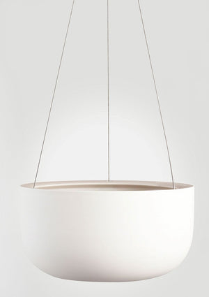 ANGUS & CELESTE Raw Earth Hanging Planter Large - Chalk White POT - Zabecca Living