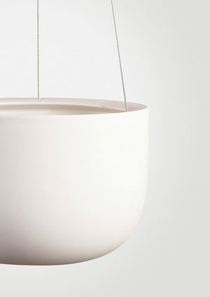 ANGUS & CELESTE Raw Earth Hanging Planter Mid - Chalk White POT - Zabecca Living