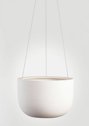 ANGUS & CELESTE Raw Earth Hanging Planter Mid - Chalk White POT - Zabecca Living