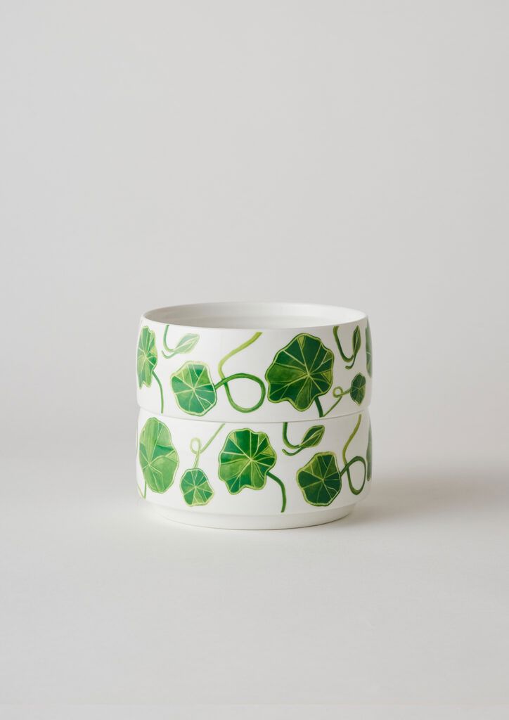 ANGUS & CELESTE Sunny Day Stackable Bowl - Green Nasturtium bowl - Zabecca Living