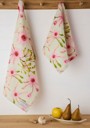 ANGUS & CELESTE Tea Towel - Fairy Floss Eucalyptus TEA TOWEL - Zabecca Living