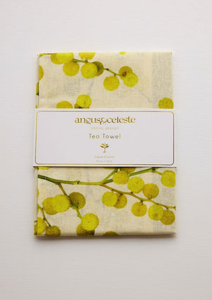 ANGUS & CELESTE Tea Towel - Yellow Wattle TEA TOWEL - Zabecca Living