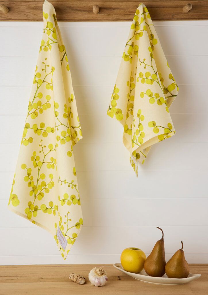 ANGUS & CELESTE Tea Towel - Yellow Wattle TEA TOWEL - Zabecca Living