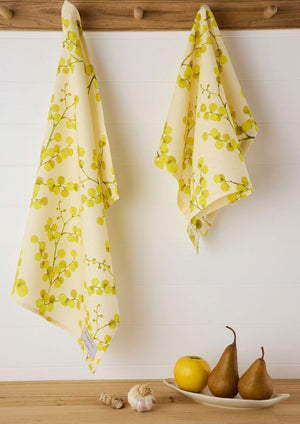 ANGUS & CELESTE Tea Towel - Yellow Wattle TEA TOWEL - Zabecca Living
