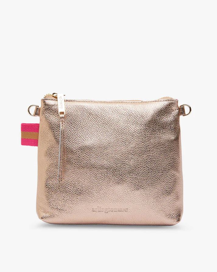 ARLINGTON MILNE Alexis Crossbody - Rose Gold Pebble HANDBAG - Zabecca Living