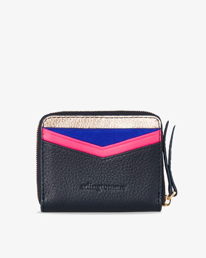 ARLINGTON MILNE Alexis Zip Purse - Navy Multi Purse - Zabecca Living