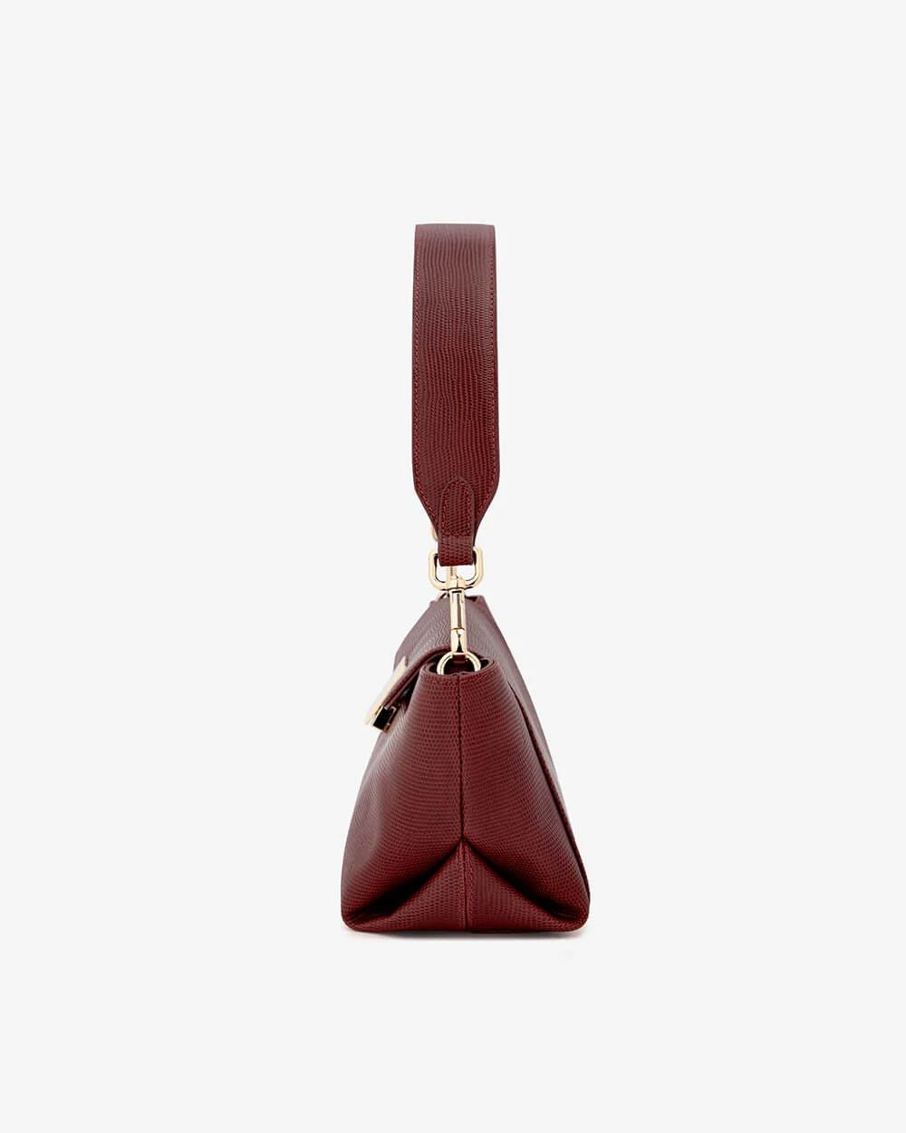 ARLINGTON MILNE Aurora Bag - Garnet Lizard HANDBAG - Zabecca Living