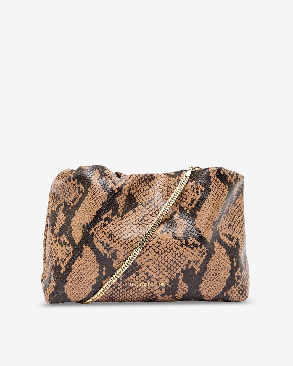 ARLINGTON MILNE Martha Bag - Caramel Python HANDBAG - Zabecca Living