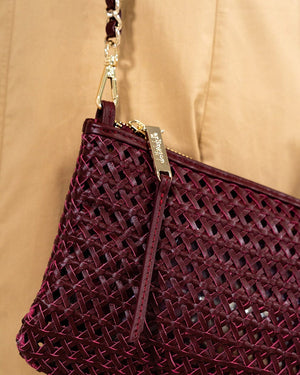 ARLINGTON MILNE Molly Weave Crossbody - Burgundy HANDBAG - Zabecca Living