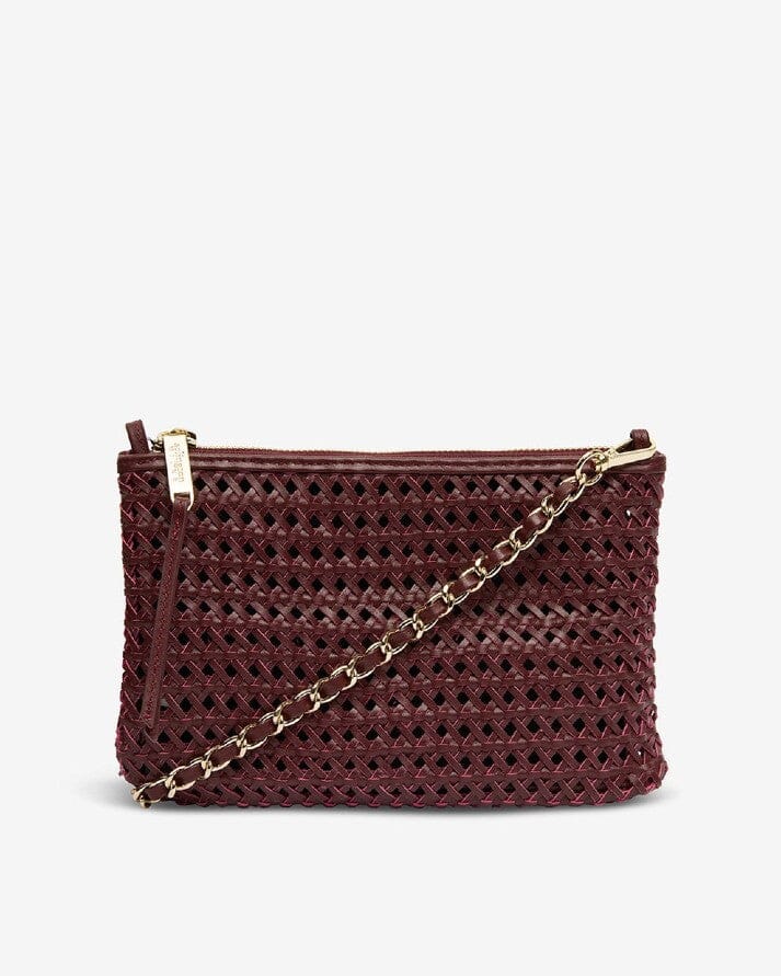 ARLINGTON MILNE Molly Weave Crossbody - Burgundy HANDBAG - Zabecca Living