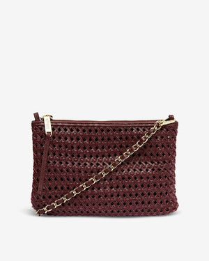 ARLINGTON MILNE Molly Weave Crossbody - Burgundy HANDBAG - Zabecca Living