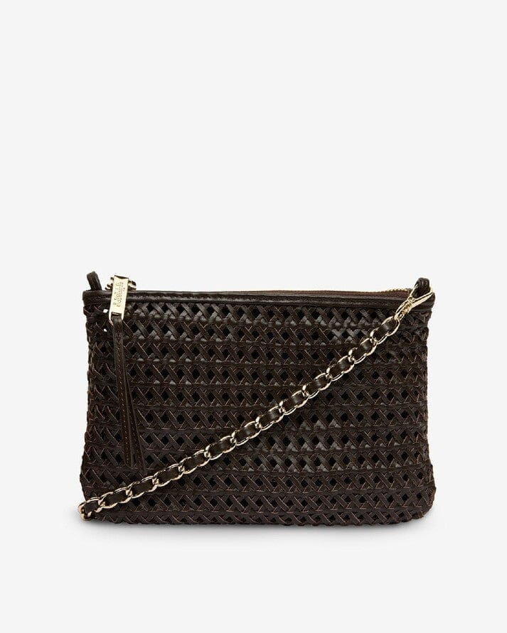 ARLINGTON MILNE Molly Weave Crossbody - Chocolate HANDBAG - Zabecca Living