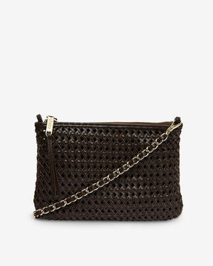 ARLINGTON MILNE Molly Weave Crossbody - Chocolate HANDBAG - Zabecca Living