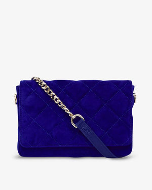 ARLINGTON MILNE Sarah Crossbody - Cobalt Suede HANDBAG - Zabecca Living