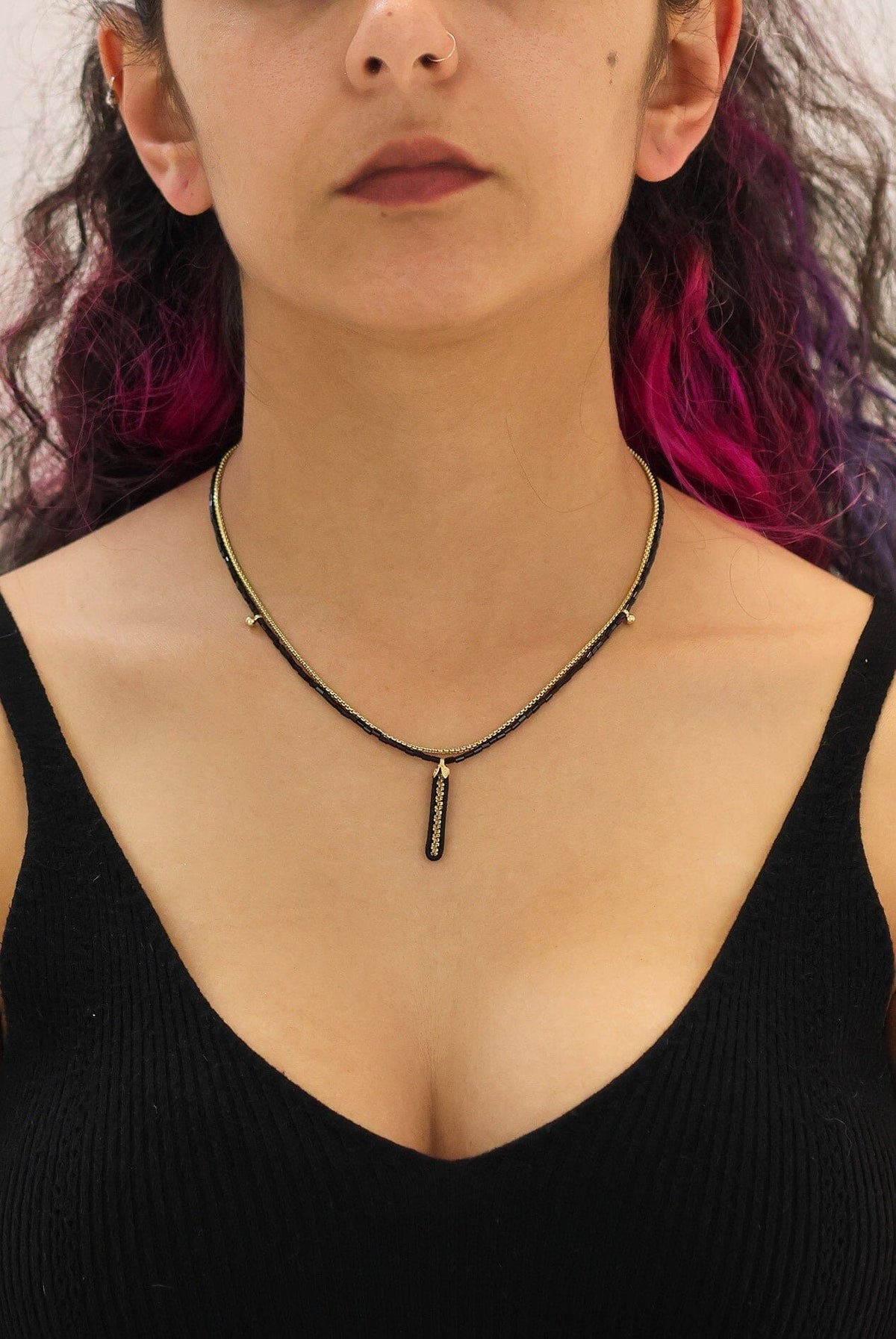 AYALA BAR Black Beaded Cahya Necklace Necklace - Zabecca Living