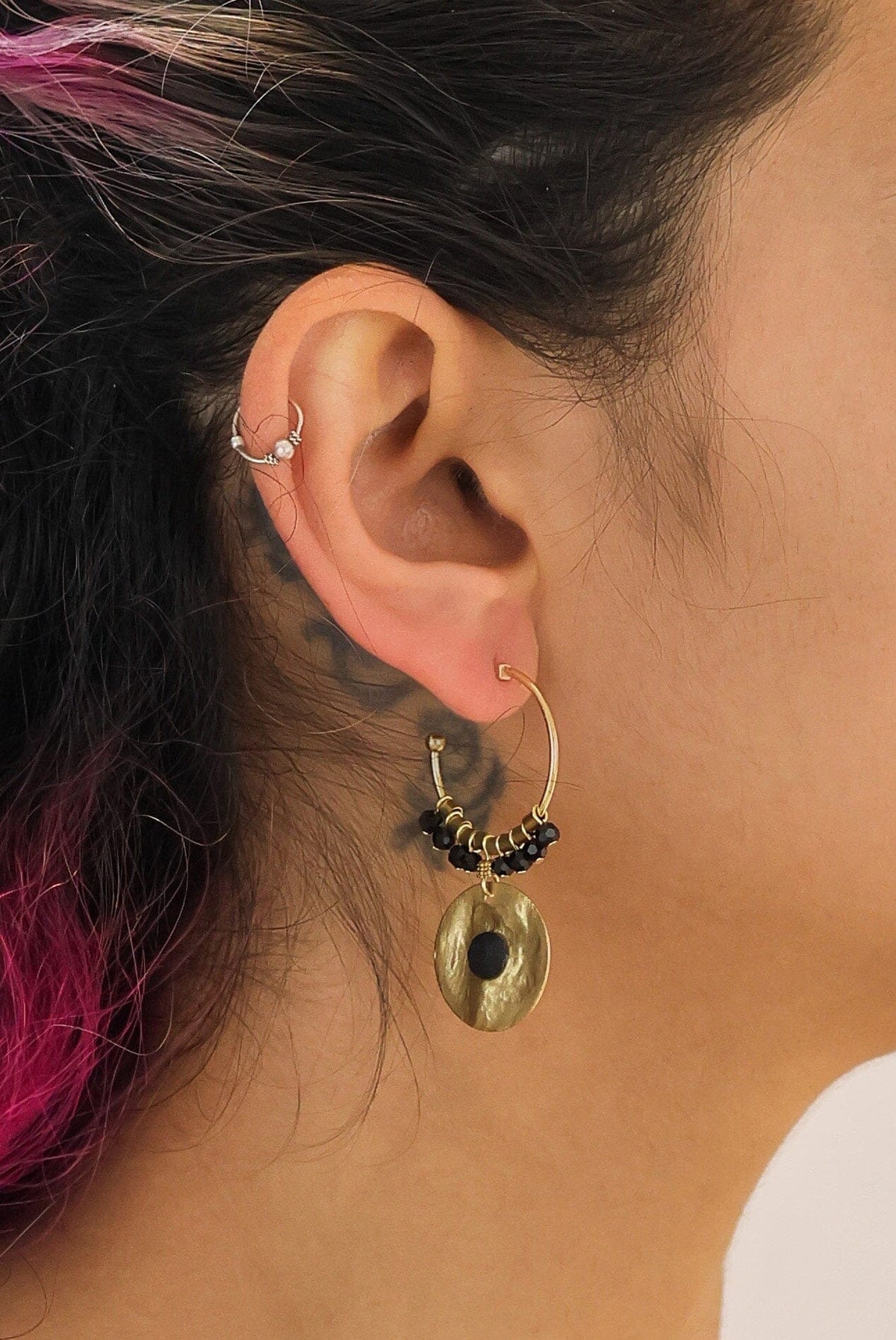 AYALA BAR Black & Gold Hoop Orin Earrings Earrings - Zabecca Living