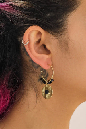 AYALA BAR Black & Gold Hoop Orin Earrings Earrings - Zabecca Living