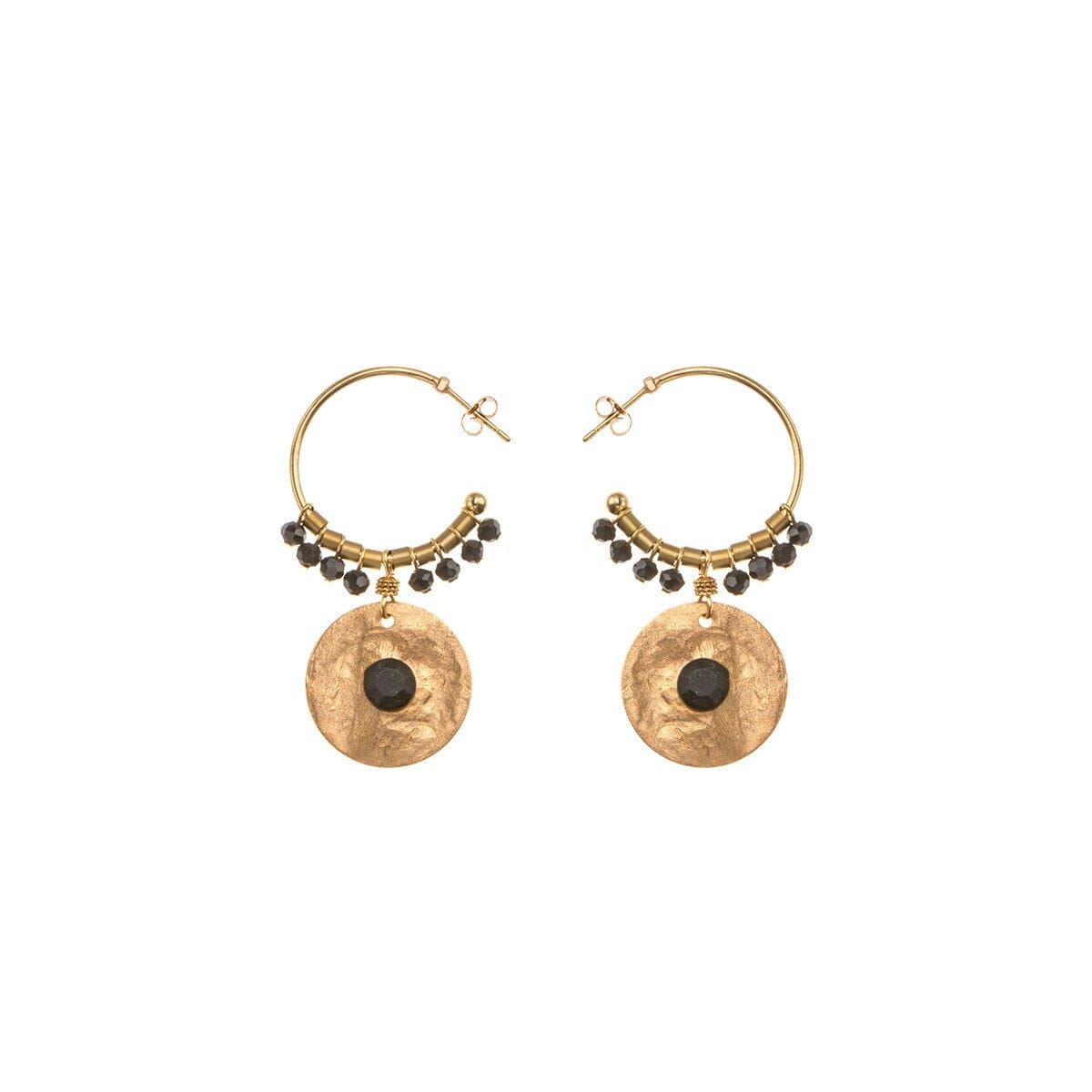 AYALA BAR Black & Gold Hoop Orin Earrings Earrings - Zabecca Living